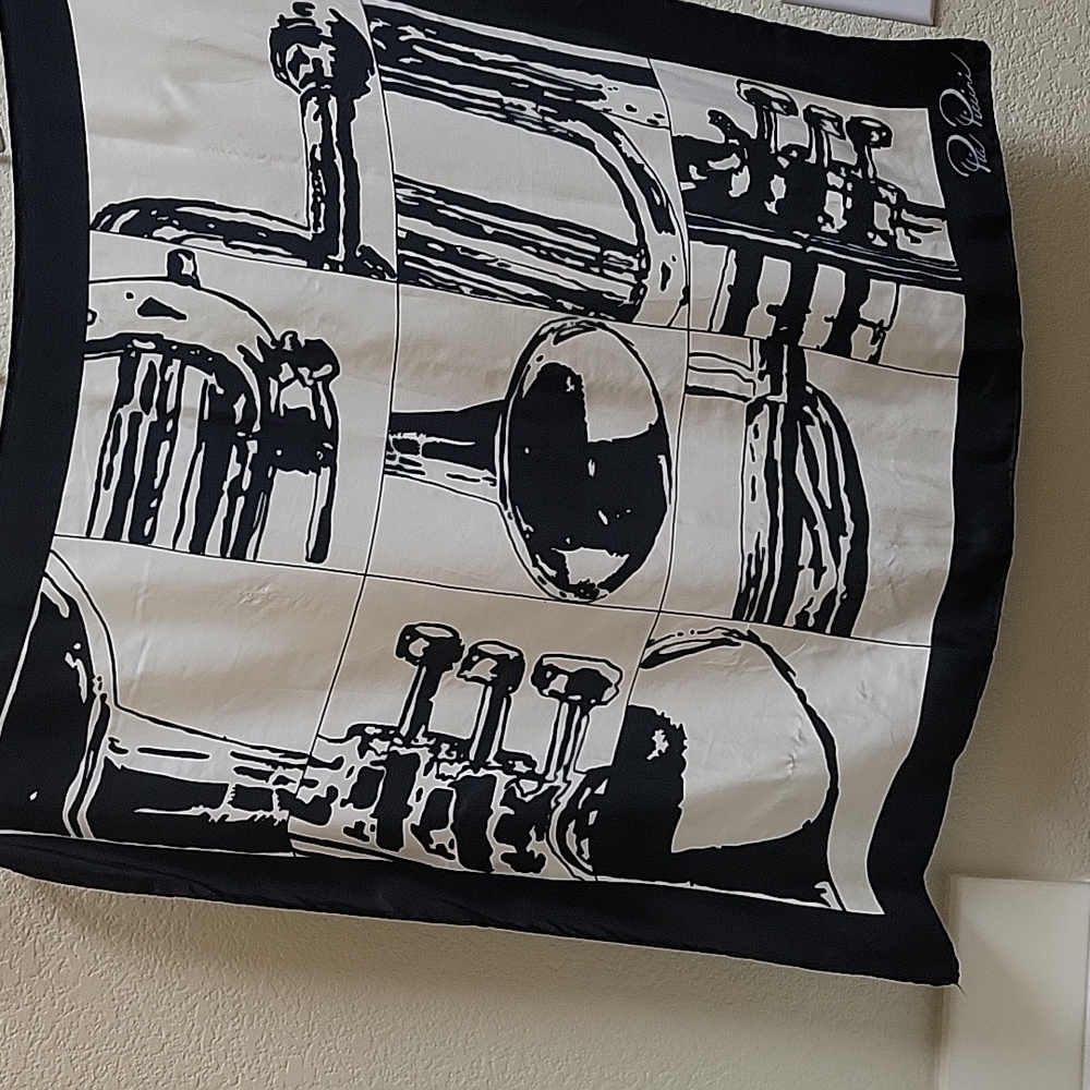 Pia Piccini Silk Scarf Hand Rolled 26"x26" Vintage